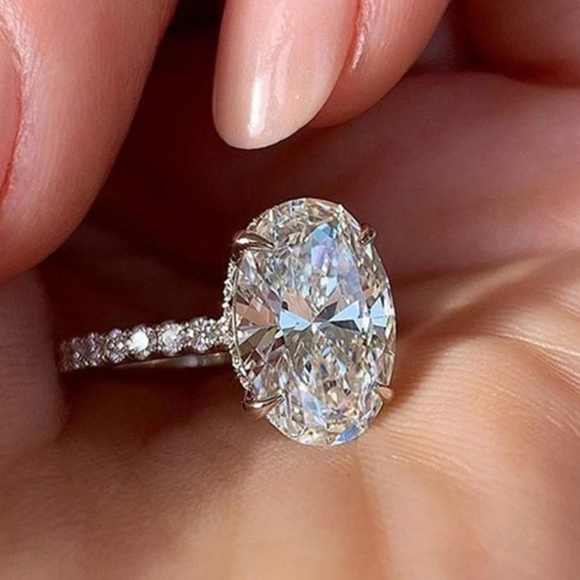 🎀925-6ct Oval Sapphire Ring - Picture 2 of 7